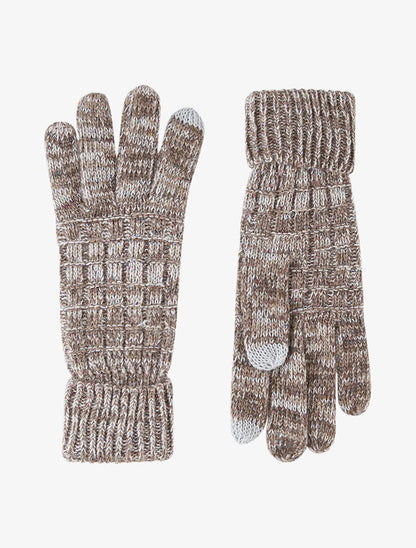 Gants tactiles en laine mélangée - marron - 1