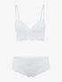 Ensemble bustier en dentelle fleurie - ecru - 1