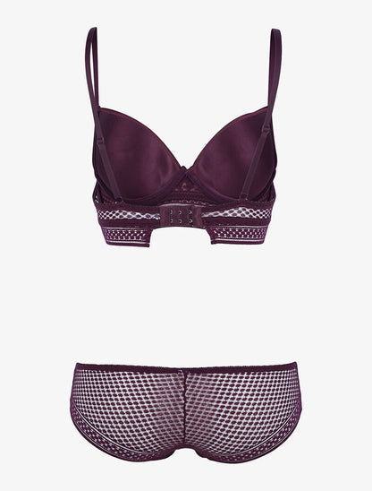 Ensemble à empiècements pois - violet - 2