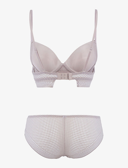 Ensemble à empiècements pois - taupe - 2