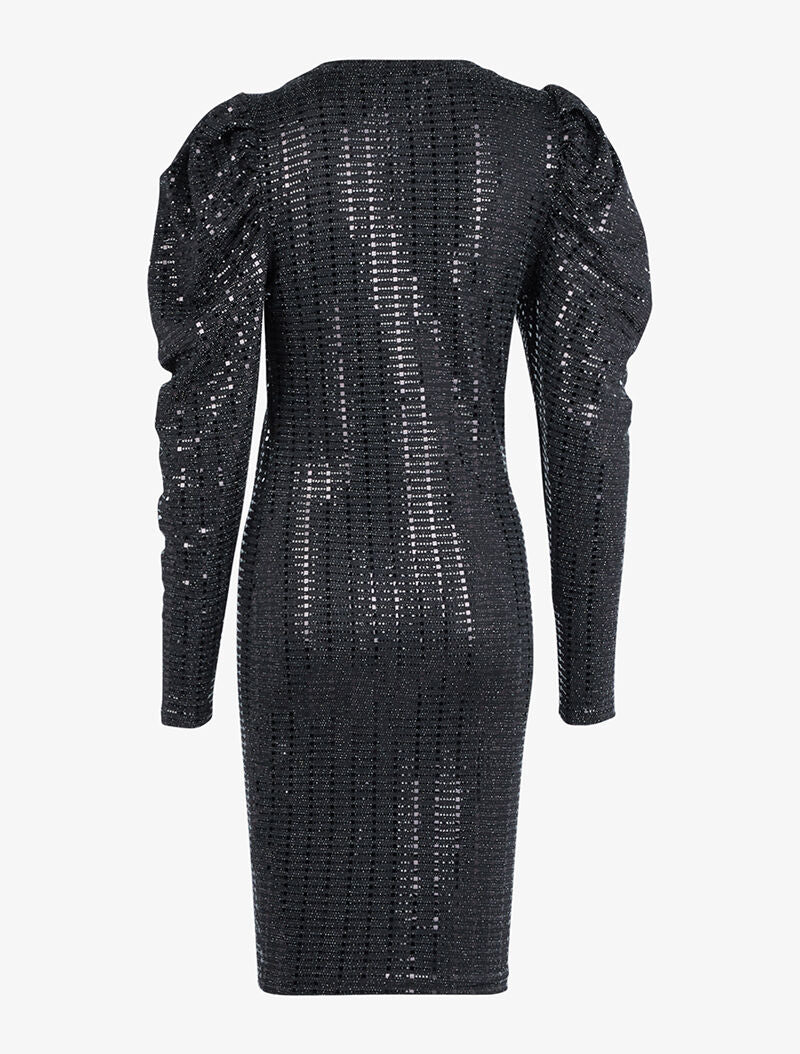 Robe longue à facettes - noir - 2