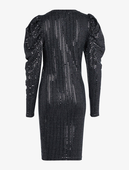 Robe longue à facettes - noir - 2