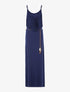 Robe à décolleté frangé - marine - 3