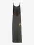 Robe à décolleté frangé - kaki - 3