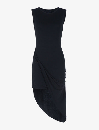 Robe coupe asymétrique - noir - 1