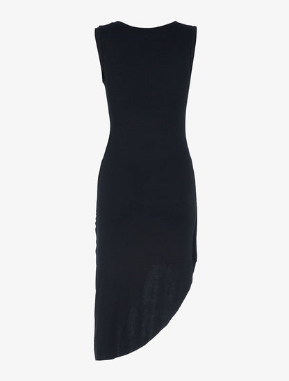Robe coupe asymétrique - noir - 2