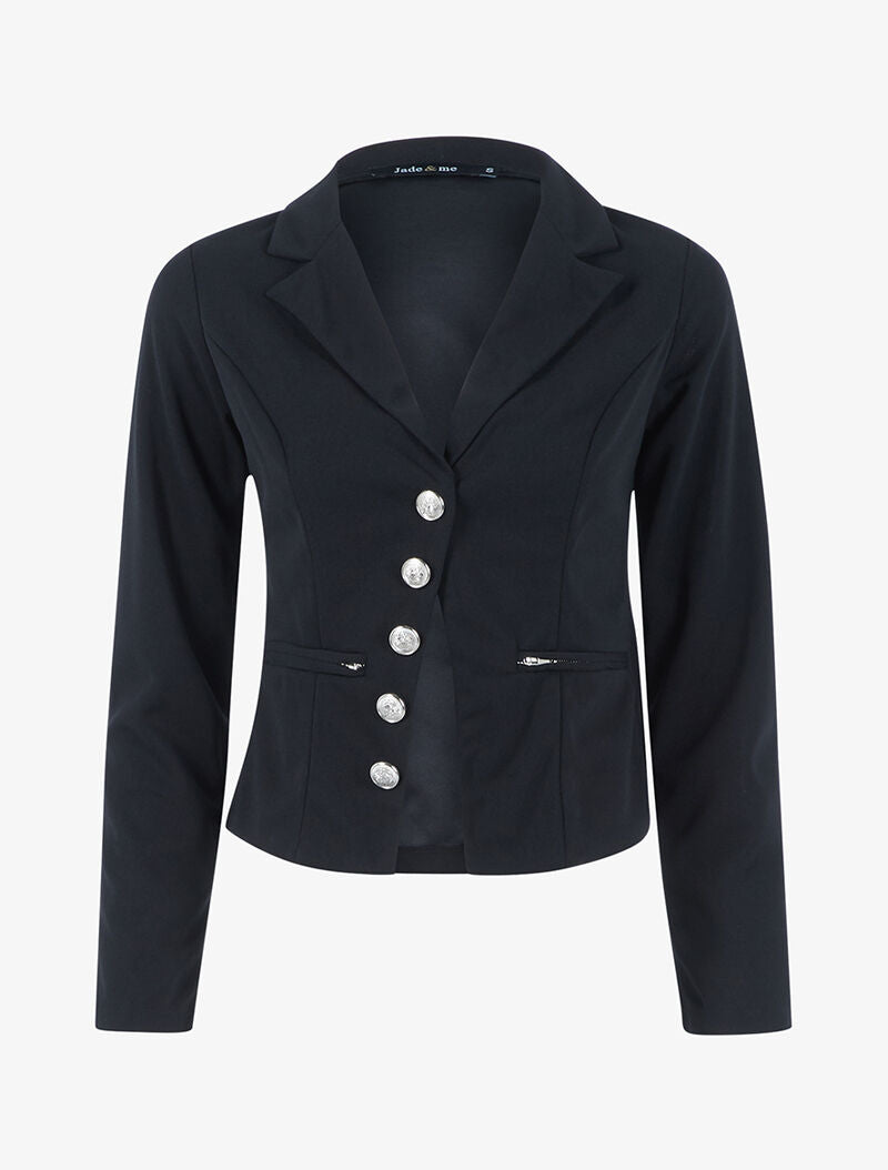 Veste à fermeture en biais - noir - 1