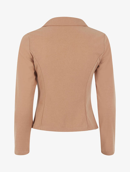 Veste à fermeture en biais - camel - 2