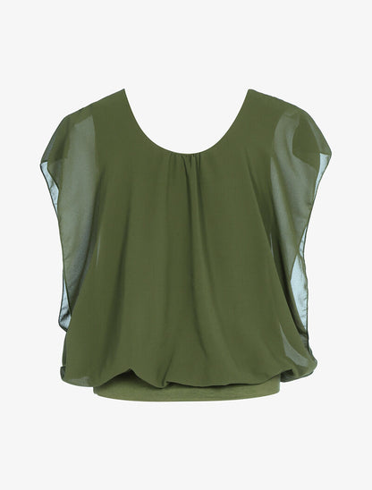 Top ample coupe boule - kaki - 2