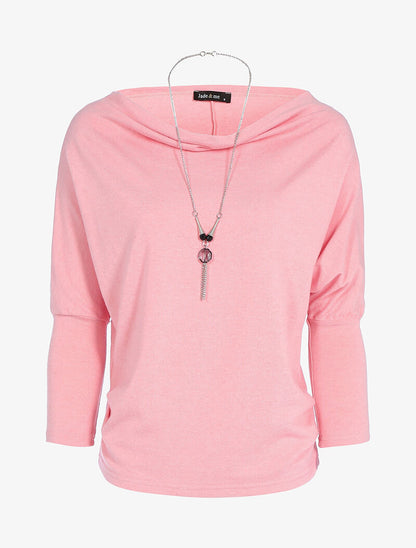 Top encolure coupe bateau ajustable - rose - 1