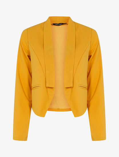 Veste à pans légèrement asymétrique - moutarde - 1