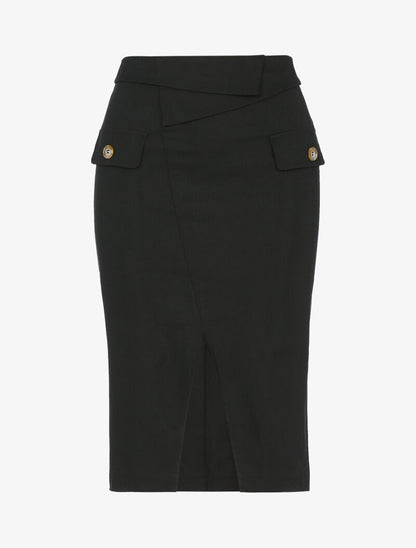 Jupe crayon à taille empiécée - noir - 1