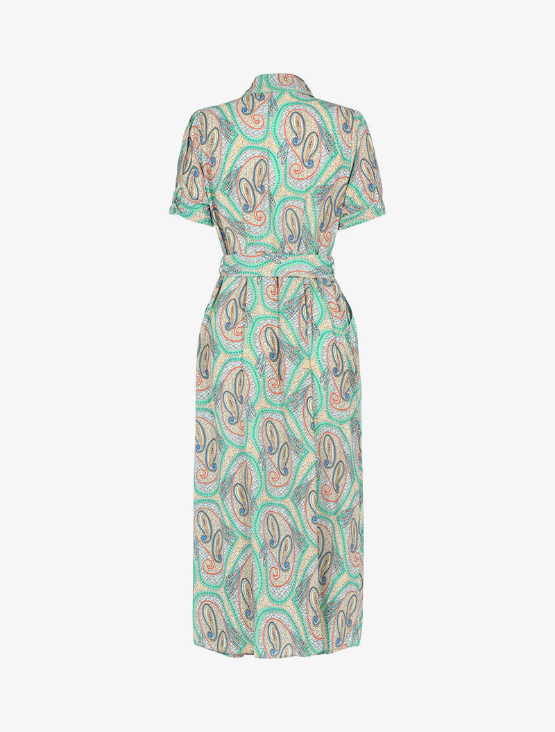 Robe longue à imprimé cachemire - vert - 2