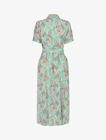 Robe longue à imprimé cachemire - vert - 2