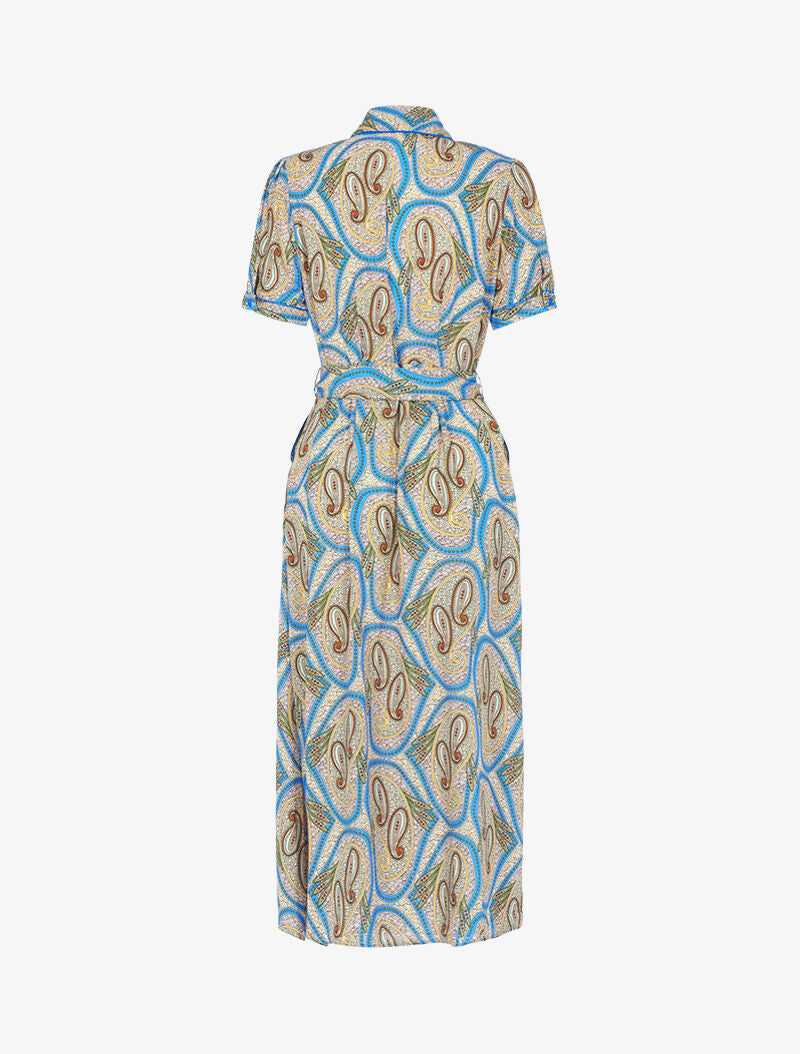 Robe longue à imprimé cachemire - bleu - 2