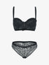 Ensemble en dentelle festonnée - noir - 1