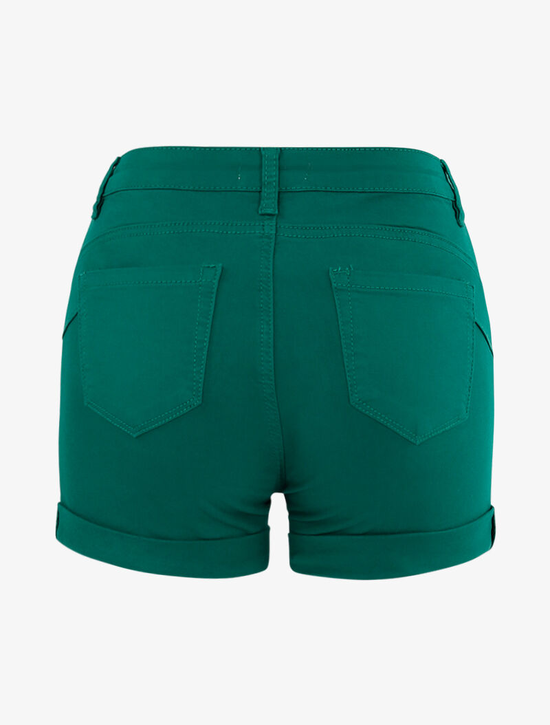 Mini short uni à ourlets - vert - 2