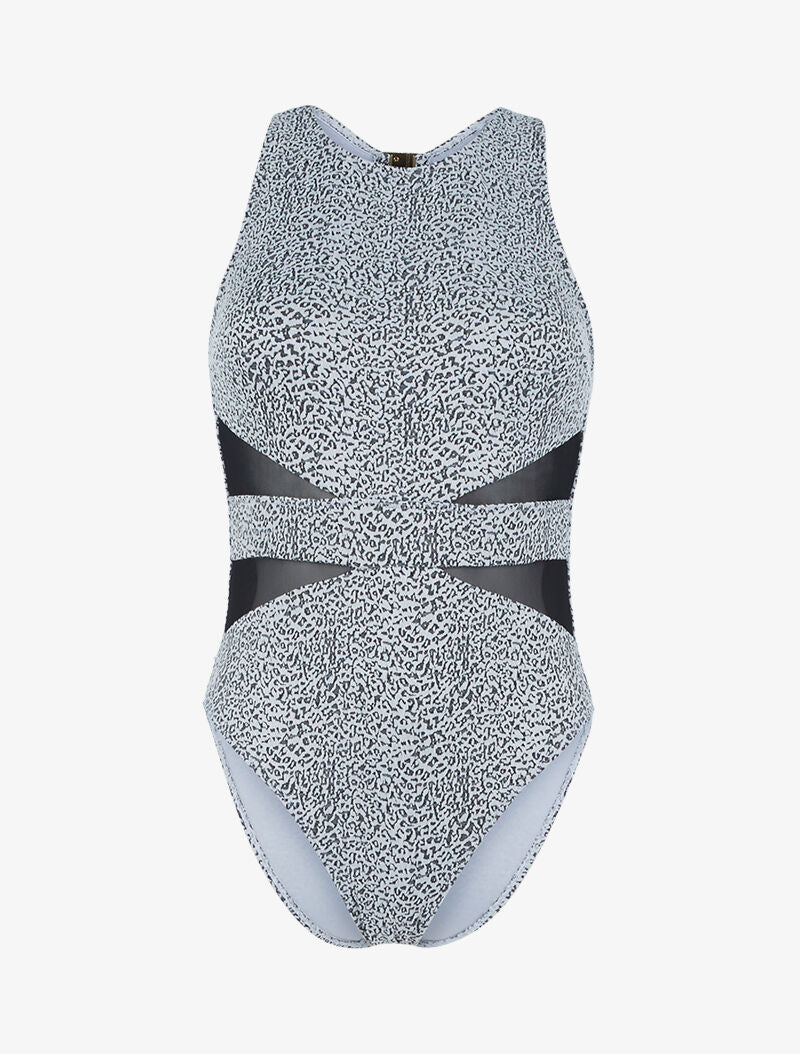 Monokini texturé dos nu - noir/écru - 3
