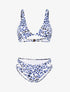 Bikini à imprimé léopard et découpes - bleu - 1
