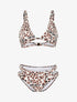 Bikini à imprimé léopard et découpes - camel - 1