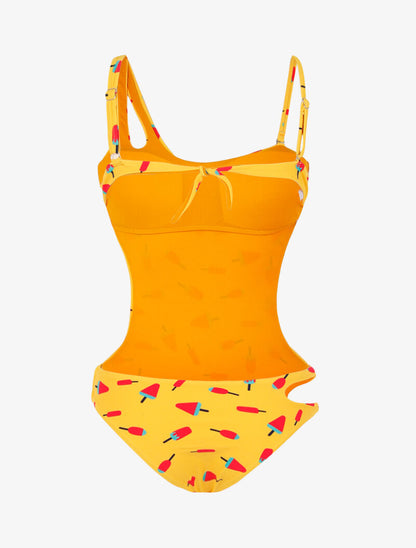 Trikini à imprimé sorbets - jaune - 2