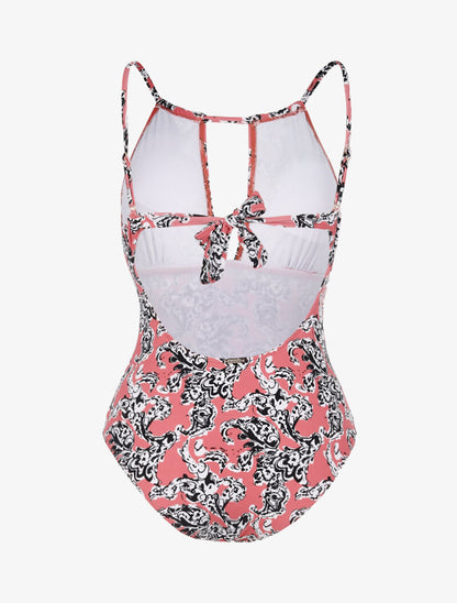 Monokini à imprimé baroque stylisé - rose foncé - 2