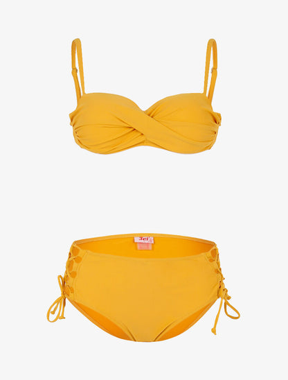 Bikini à culotte lacée - jaune - 1