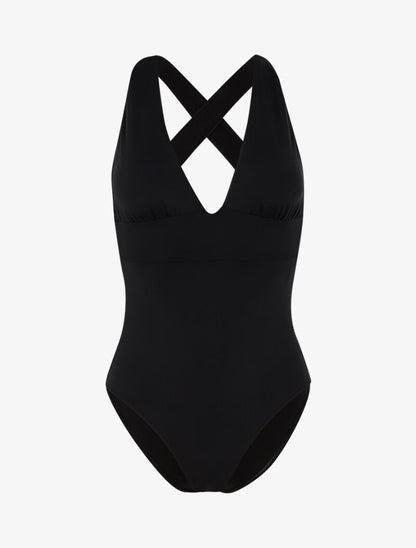 Monokini à décolleté profond - noir - 1