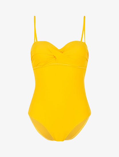 Monokini à bustier coqué - jaune - 3