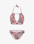 Bikini à brassière fendue - rose - 1