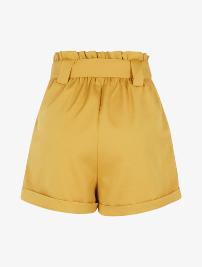 Short taille haute paper bag - moutarde - 4