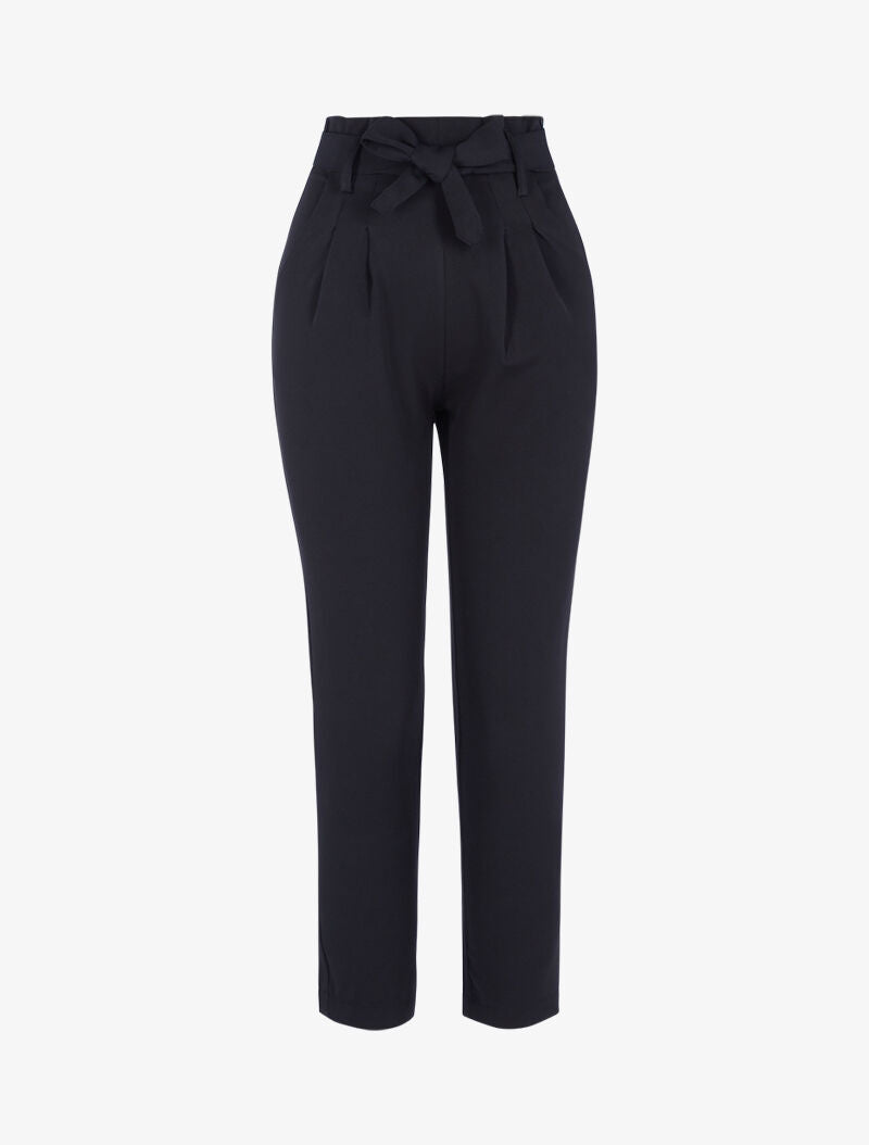 Pantalon taille haute à plis permanents - noir - 3
