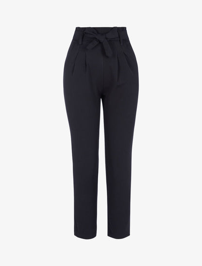 Pantalon taille haute à plis permanents - noir - 3