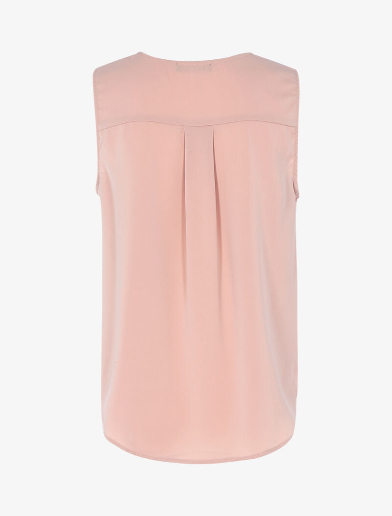 Blouse cache-coeur satiné à dos long - rose - 2