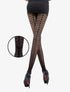 Collants en voile à imprimé coutures - noir - 1