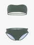 Bikini bandeau lamé à oeillets dorés - kaki - 1