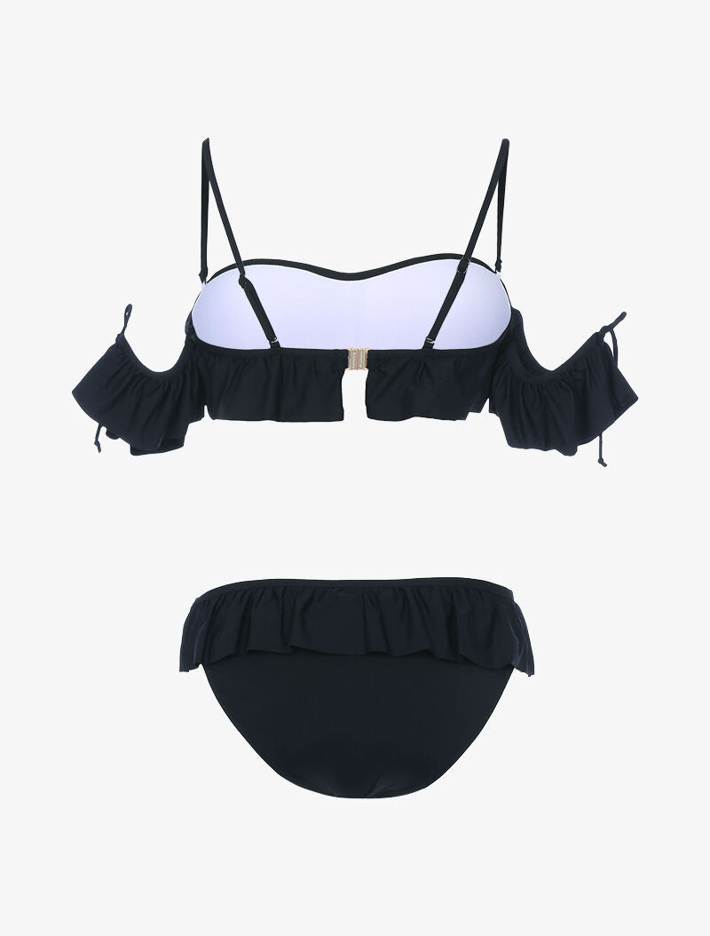 Bikini balconnet volanté - noir - 2