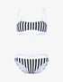 Bikini bandeau imprimé marinière - noir/blanc - 3