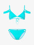 Bikini à double bretelles volantées - turquoise - 3
