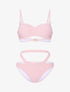 Bikini à balconnet texturé et pailleté - rose - 3