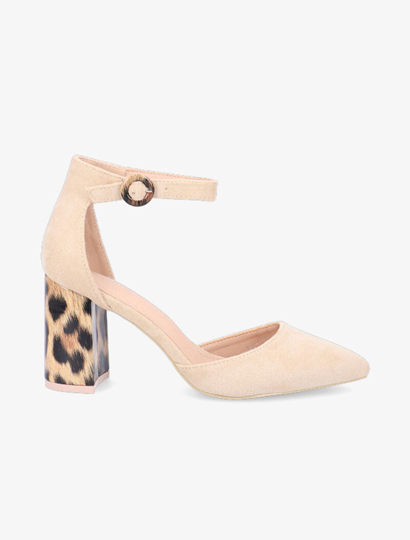 Sandales à talon bloc léopard - beige - 5