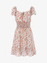 Robe patineuse fleurie - beige - 1