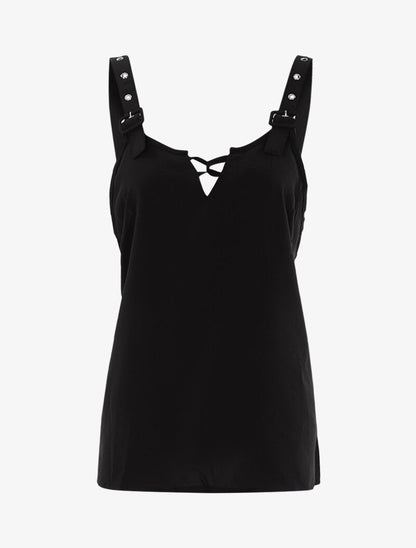 Top à bretelles stylisées - noir - 1