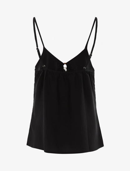 Top à encolure V - noir - 2