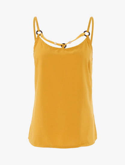 Top à encolure style cordon stylisé - jaune - 1