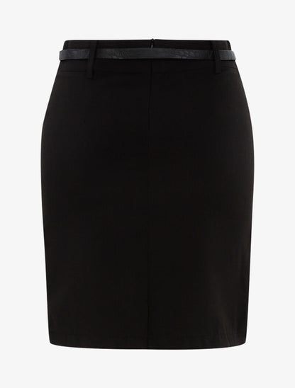Jupe unie ceinturée - noir - 2