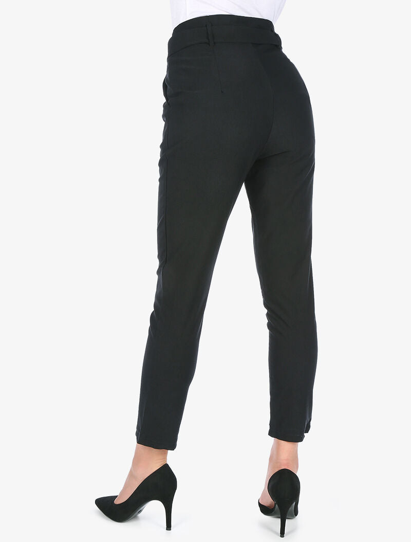 Pantalón liso 7/8 - negro