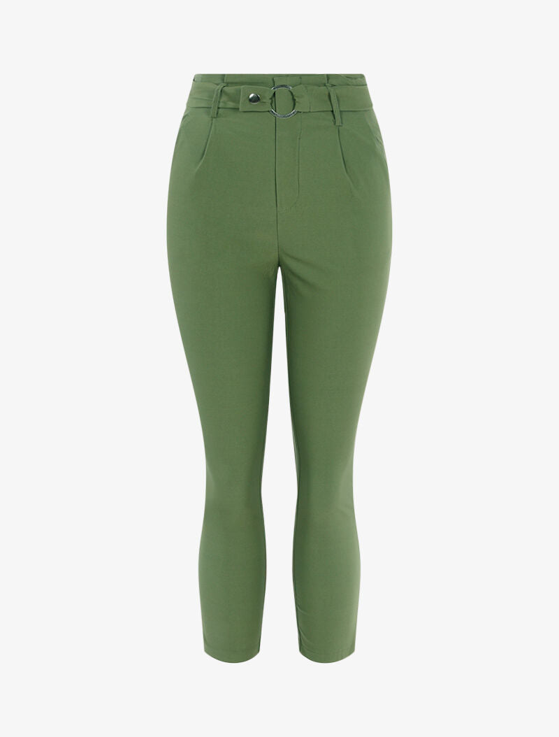 Pantalón liso 7/8 - caqui