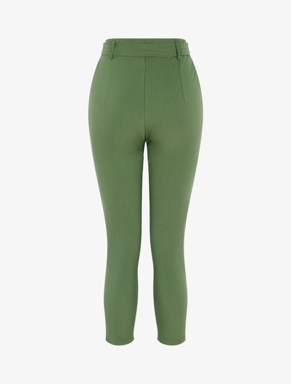 Pantalón liso 7/8 - caqui
