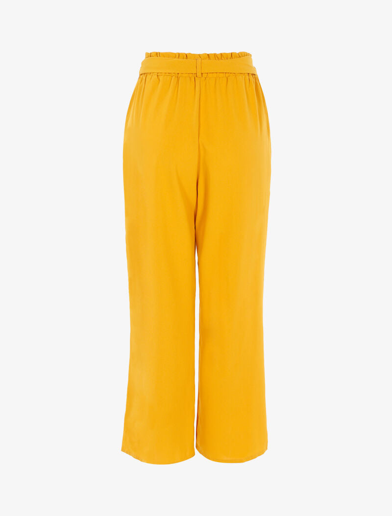 Pantalon fluide coupe large - jaune - 2